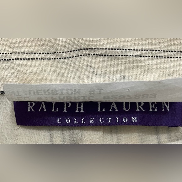 Vintage Ralph Lauren Purple Lable Linen Pencil Lined Skirt Black Stripped Siz 8 - Picture 5 of 7